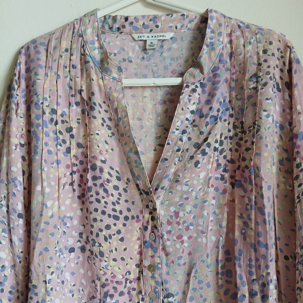Zac & Rachel Multicolor Blouse Top Size XL - Picture 4 of 13